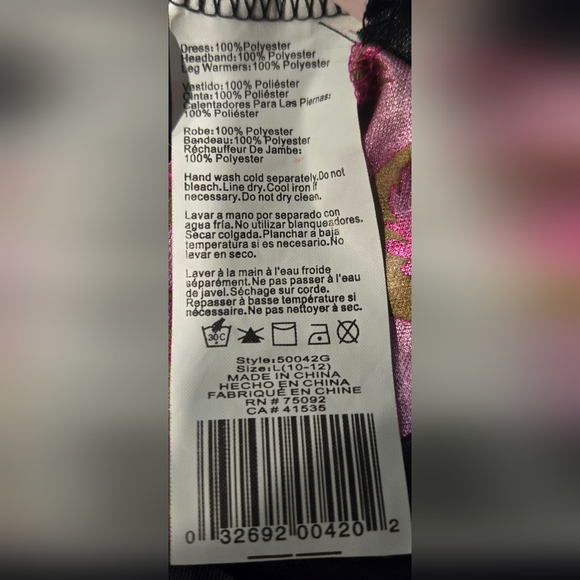 Girls Kung Fu dire costume, sz. 10-12 (large) - Picture 6 of 6